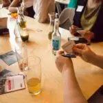 Verlosung "Netzwerk schlägt Hierarchie" beim Jubliäums Meet-up Quartier Karlsruhe © Ulrike Katz, DMW Karlsruhe